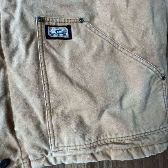 Big Smith Canvas Work Chore Farm Field Tan Jacket Men’s Sz 2XL Heavy Duty Lined - Picture 3 of 13